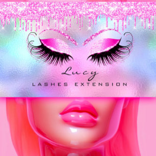 Carte De Visite Maquillage Eyebrow Nom Lashes Parties scintillant 