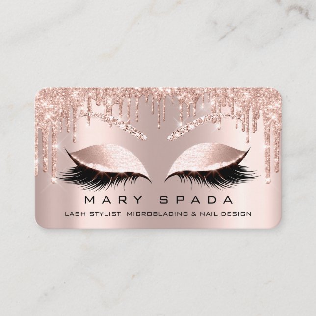 Carte De Visite Maquillage Eyebrows Lashes Browns Rose Spark Insta (Devant)