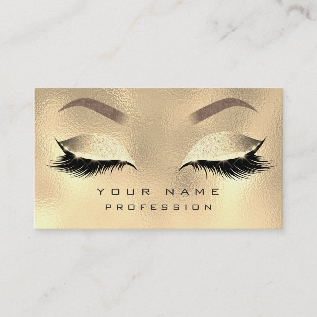 Carte De Visite Maquillage Eyebrows Lashes Parties scintillant Met (Devant)