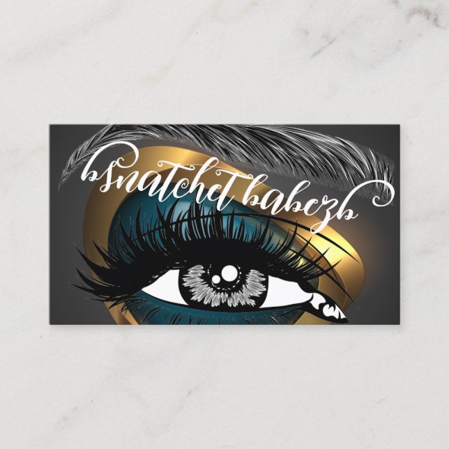 Carte De Visite Maquillage Eyelash Brows Microblading QR Code Gold (Devant)