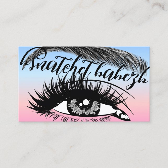 Carte De Visite Maquillage Eyelash Brows QRCode Logo Reimbow (Devant)