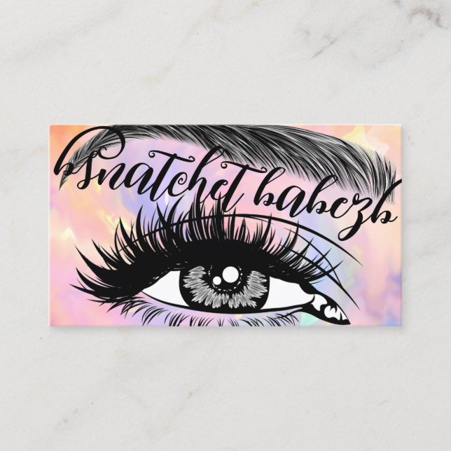 Carte De Visite Maquillage Eyelash Brows QRCode Logo rose (Devant)