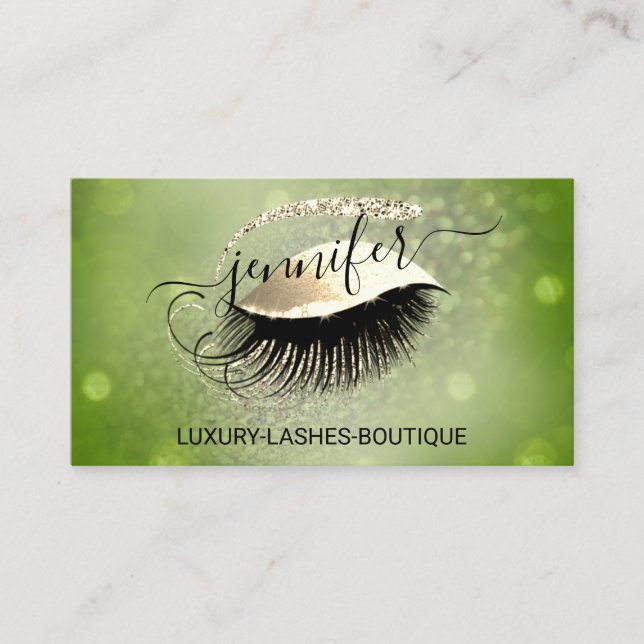 Carte De Visite Maquillage Eyelash Code QR Logo Parties scintillan (Devant)