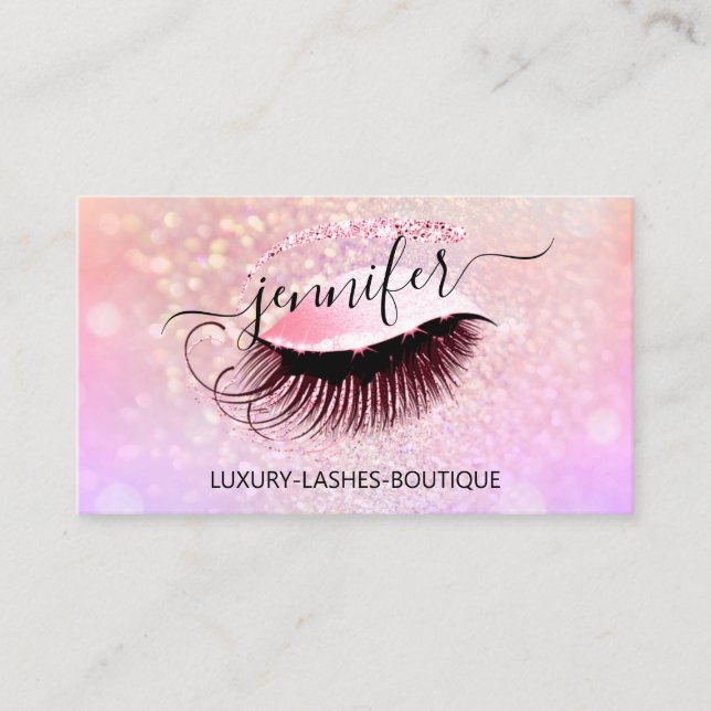 Carte De Visite Maquillage Eyelash Code QR Parties scintillant de  (Devant)