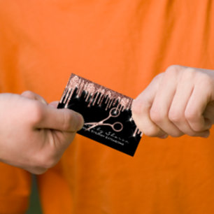 Carte De Visite Maquillage Eyelash Coiffeur Ciseaux Rose Noir