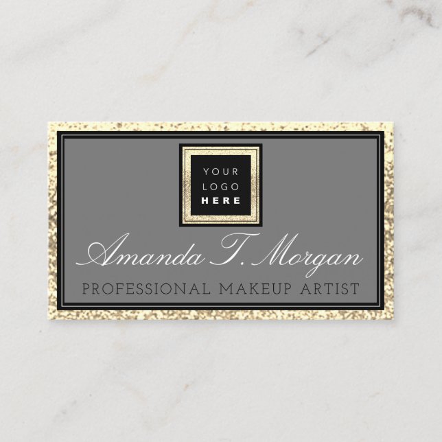 Carte De Visite Maquillage Eyelash Event Planner Logo Gold Elegant (Devant)