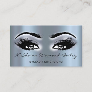 Carte De Visite Maquillage Eyelash Extension Smoky Blue Elegant