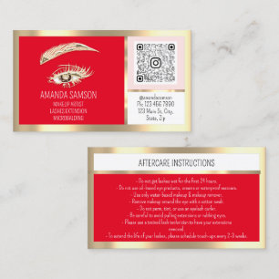 Carte De Visite Maquillage Eyelash Microblade Qr Code Aftercare Go