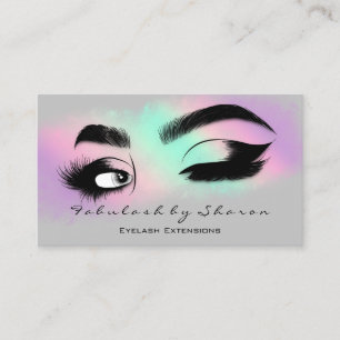 Carte De Visite Maquillage Eyelash QR CODE Logo Microbling Brow Pi