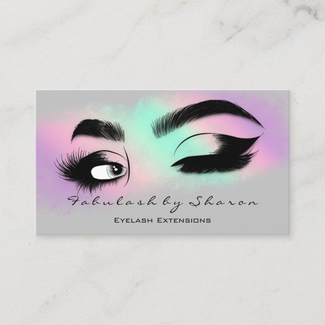 Carte De Visite Maquillage Eyelash QR CODE Logo Microbling Brow Pi (Devant)