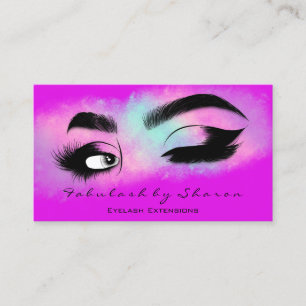 Carte De Visite Maquillage Eyelash QR CODE Logo Microbling Brow Pi