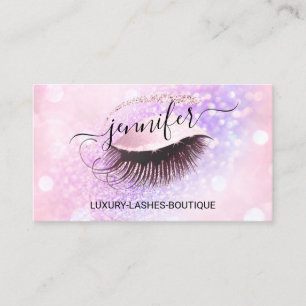 Carte De Visite Maquillage Eyelash QR Code Parties scintillant ros