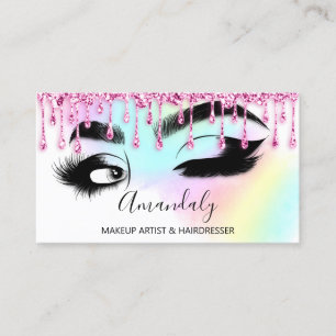 Carte De Visite Maquillage Eyelashes Brow QR CODE Logo Déchets ro