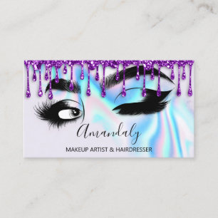 Carte De Visite Maquillage Eyelashes Brow QR CODE Logo Holograph D