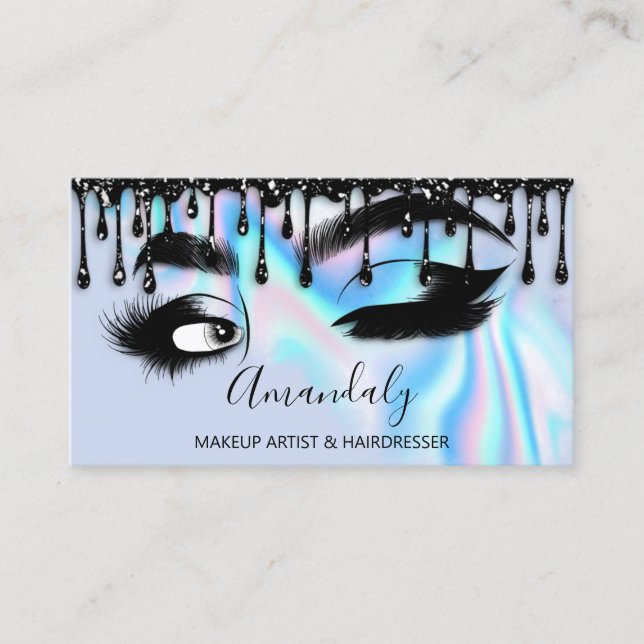 Carte De Visite Maquillage Eyelashes Brow QRCODE Logo Black Driver (Devant)