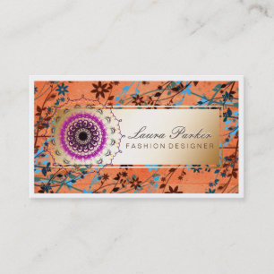 Carte De Visite Maquillage floral Artiste cheveux Styliste Mandala