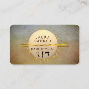 Carte De Visite Maquillage Hair Stylo Artiste Salon Coucher de sol