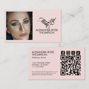 Carte De Visite Maquillage Icone Réseau Social Code Qr Écriture No