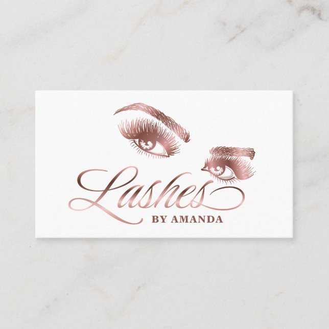 Carte De Visite Maquillage Lash Eyebrow Lashes Rose Gold (Devant)