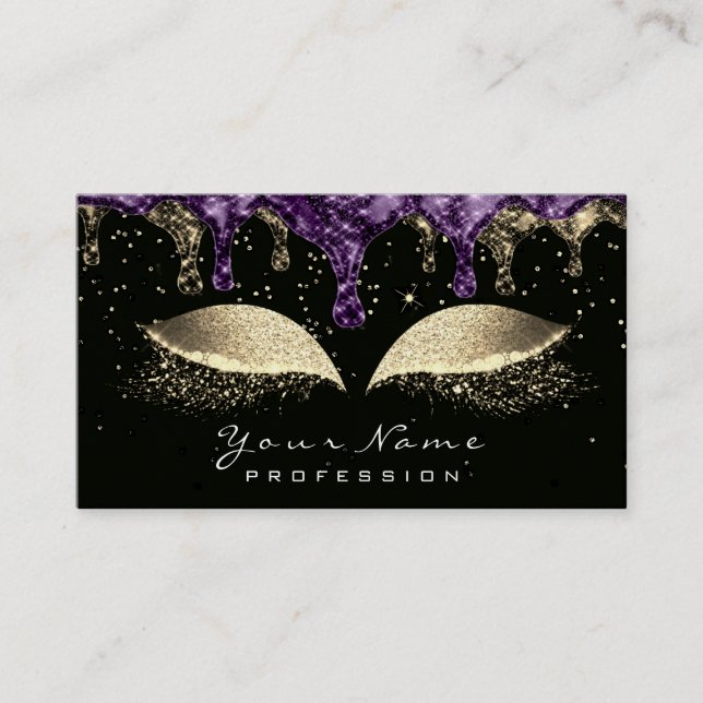Carte De Visite Maquillage Lashes Parties scintillant Wax Black Go (Devant)