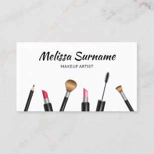 Carte De Visite Maquillage Mascara, Rouge à Lèvres, Brosse Etc. Ar