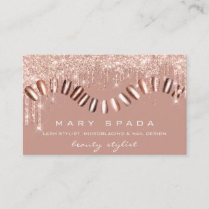Carte De Visite Maquillage Nails Styliste Manicure Rose Gold Drift