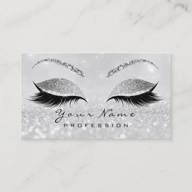 Carte De Visite Maquillage Oeil sourcils Parties scintillant Gris  (Devant)