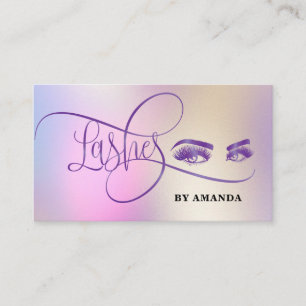 Carte De Visite Maquillage Oeil sourcils Rose Purple Business Ca