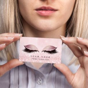 Carte De Visite Maquillage Or Rose Paillette Extensions de Cils