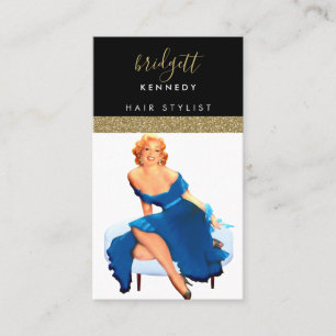 Carte De Visite Maquillage Parties scintillant d'or Artiste Salon