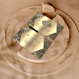 Carte De Visite Maquillage Parties scintillant Gold Sepia Artiste 
