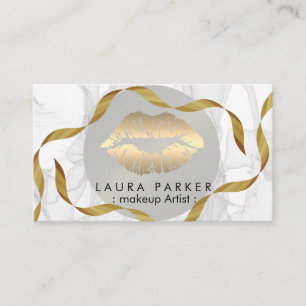 Carte De Visite Maquillage peintre or lèvres marbre Décorer Beauti