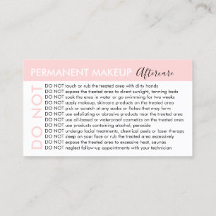 Carte De Visite Maquillage permanent Eviter Conseils Après-soin