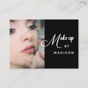 Carte De Visite Maquillage photo de script blanc gras moderne
