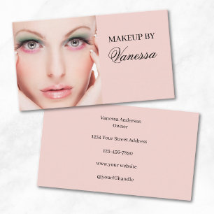 Carte De Visite Maquillage photo de script rose noir