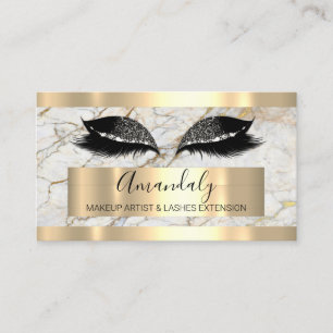 Carte De Visite Maquillage professionnel Marbre d'or Eyelash Exten