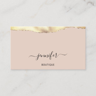 Carte De Visite Maquillage QR Code Poudre Blush Rose Or