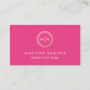 Carte De Visite Maquillage rose de baie et logo moderne de