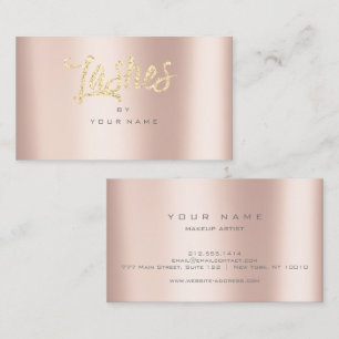 Carte De Visite Maquillage rose de Typograph de parties