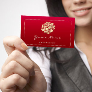 Carte De Visite Maquillage rose SPA Beauté Floral QR LOGO Rouge