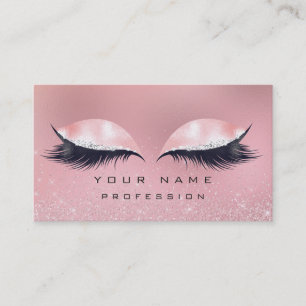Carte De Visite Maquillage Silver rose Verre Marbre Lashes Parties
