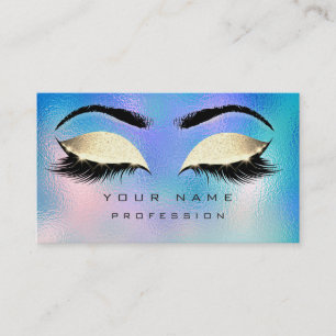 Carte De Visite Maquillage sourcils Parties scintillant bleu Aqua