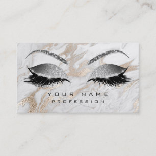 Carte De Visite Maquillage sourcils Parties scintillant marbre bri