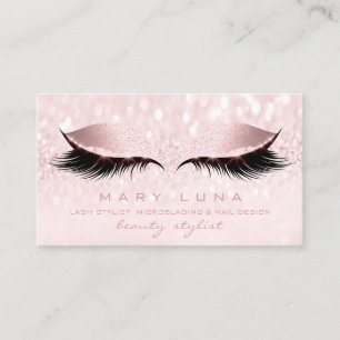 Carte De Visite Maquillage sourcils Rose Pastel Pink Studio