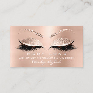 Carte De Visite Maquillage sourcils Rose rose blanc rose social