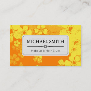 Carte De Visite Maquillage Style Cheveux Moderne Rétro Motif Flor
