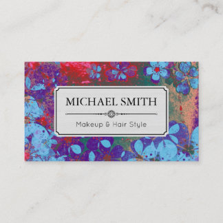 Carte De Visite Maquillage Style Cheveux Moderne Rétro Motif Flora