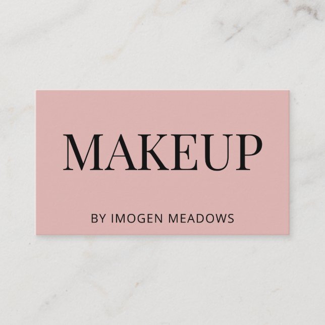 Carte De Visite Maquillage Témérite Typographie Dusty Rose stylé (Devant)