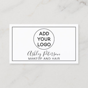 Carte De Visite Maquillage typographie noir blanc cadre minimalist