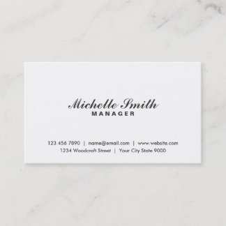 Carte De Visite Maquilleur blanc simple élégant professionnel